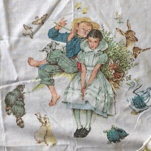 Vintage Norman Rockwell Pacific Twin Size Fitted Bed Sheet 🌺🦜🌺 Americana